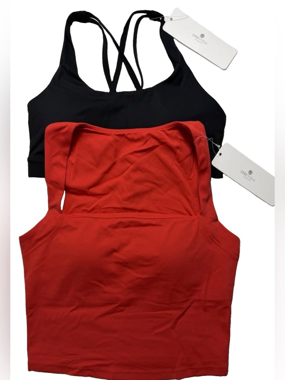 CRZ YOGA 2 Pack Women’s Workout Tank & Sports Bra Bundle Size S NWT